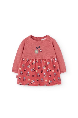 Βρεφικό Πλεκτό Φόρεμα Λουλούδακια