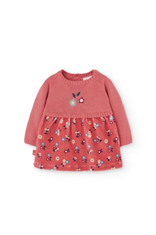 Βρεφικό Πλεκτό Φόρεμα Λουλούδακια