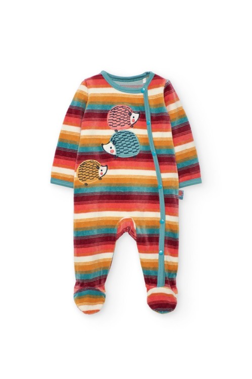 Βρεφικό Βελούδινο Ριγέ Φορμάκι Σκαντζόχοιρος