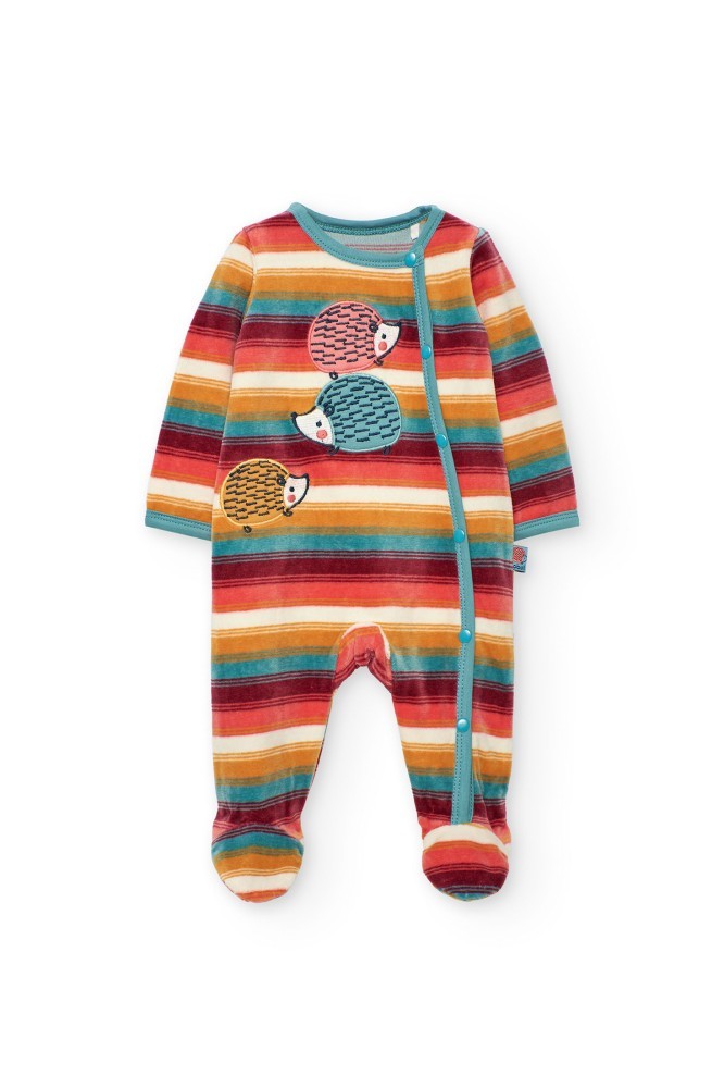 Βρεφικό Βελούδινο Ριγέ Φορμάκι Σκαντζόχοιρος