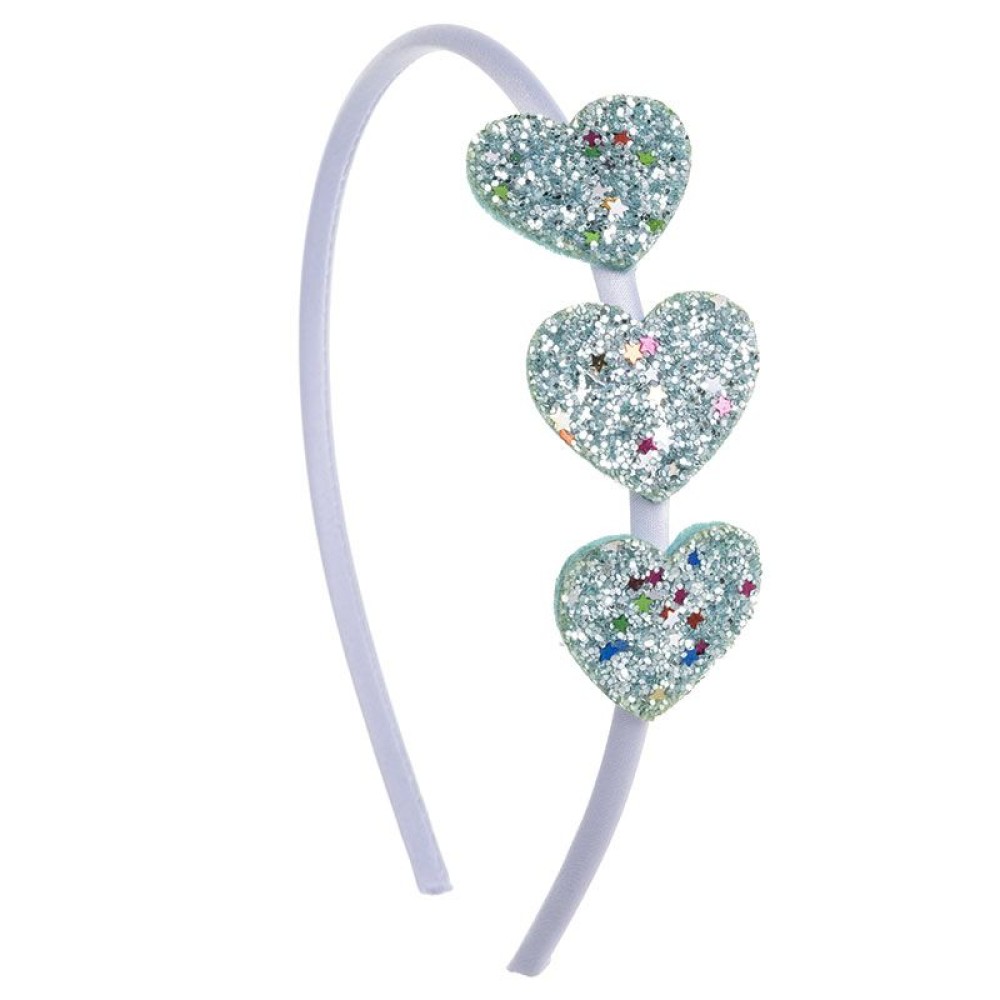 Στέκα Baby με 3 Glitter Καρδιές Τυρκουάζ