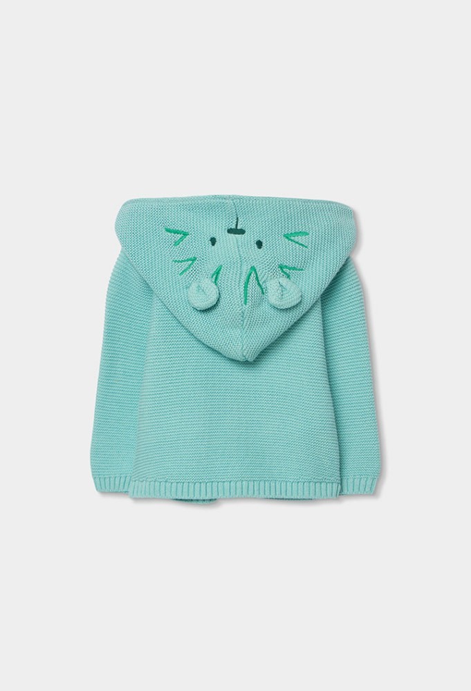 Boboli Βρεφική Γαλάζια Ζακέτα Ζωάκι