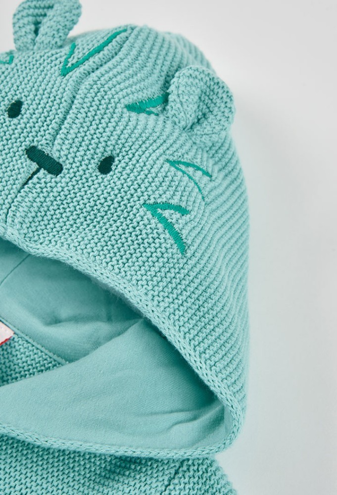 Boboli Βρεφική Γαλάζια Ζακέτα Ζωάκι