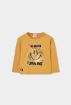 Boboli Κίτρινο Μακρυμάνικο T-shirt με σχέδιο Παγέτα Emoji 