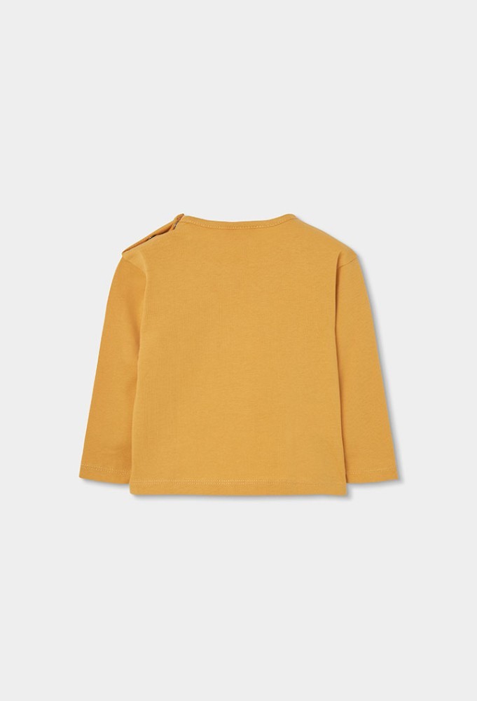 Boboli Κίτρινο Μακρυμάνικο T-shirt με σχέδιο Παγέτα Emoji 
