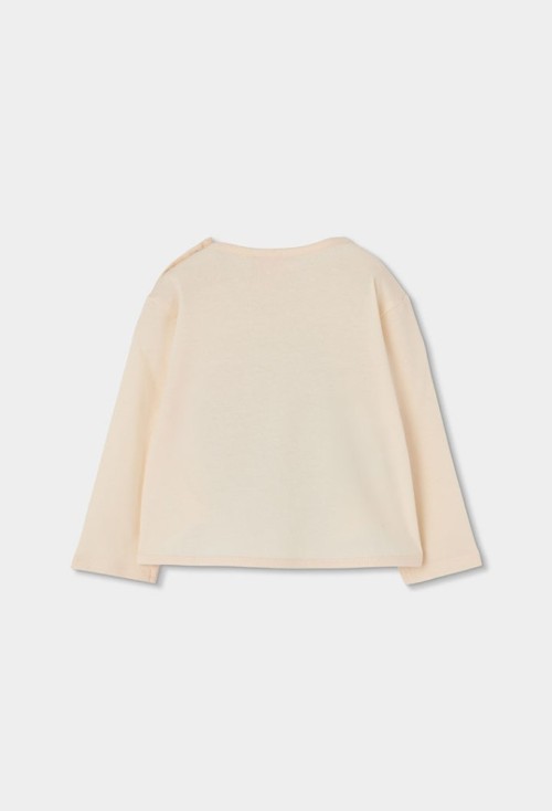 Boboli Ιβουάρ Μακρυμάνικο T-shirt Girls