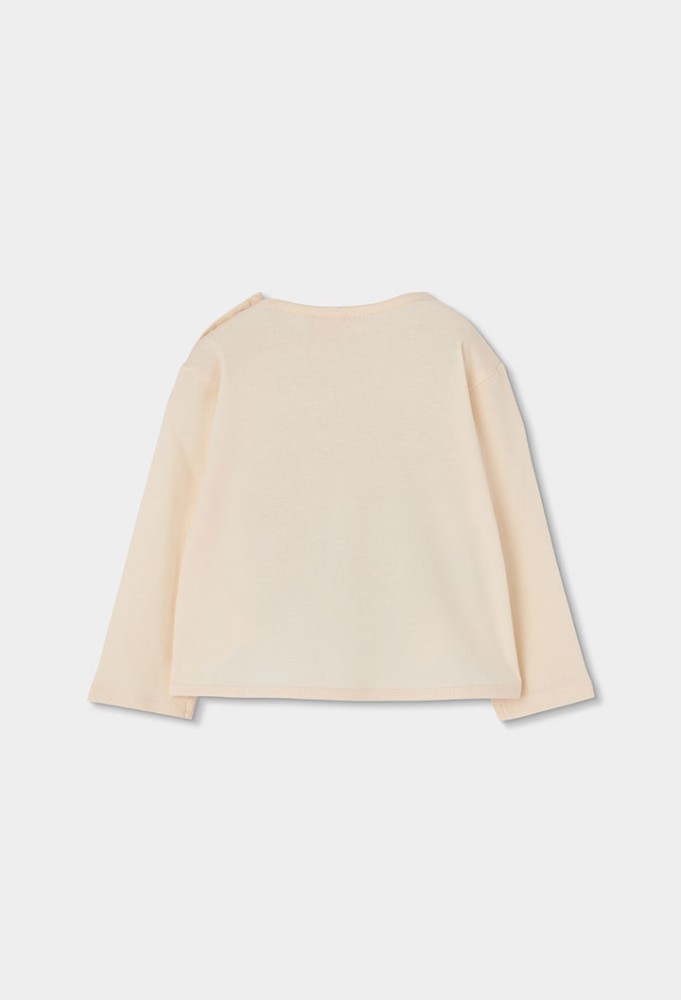 Boboli Ιβουάρ Μακρυμάνικο T-shirt Girls