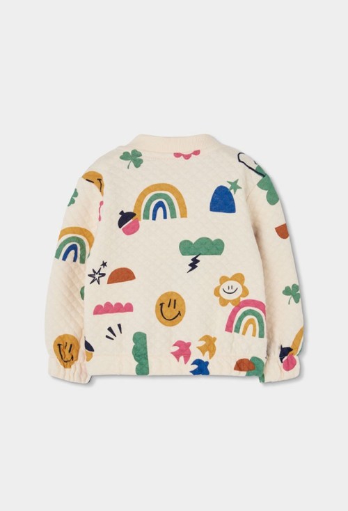Boboli Φούτερ Καπιτονέ Ζακέτα Κρεμ  Emoji