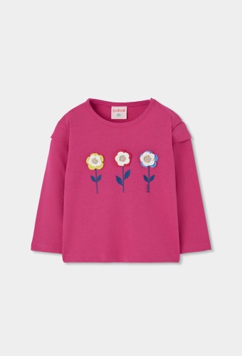 Boboli Μακρυμάνικο T-shirt με λουλούδια