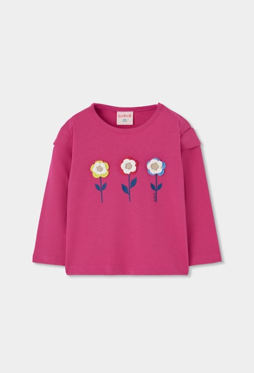 Boboli Μακρυμάνικο T-shirt με λουλούδια