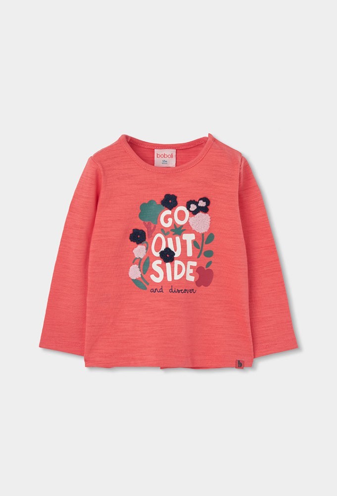 Boboli T-shirt με Λουλούδια Πορτοκαλί