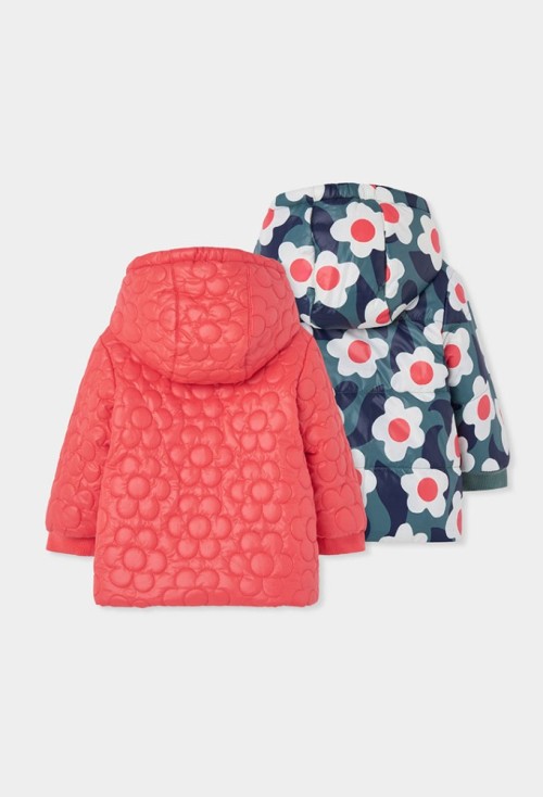 Boboli Μπουφάν Διπλής Όψης Πορτοκαλί Floral