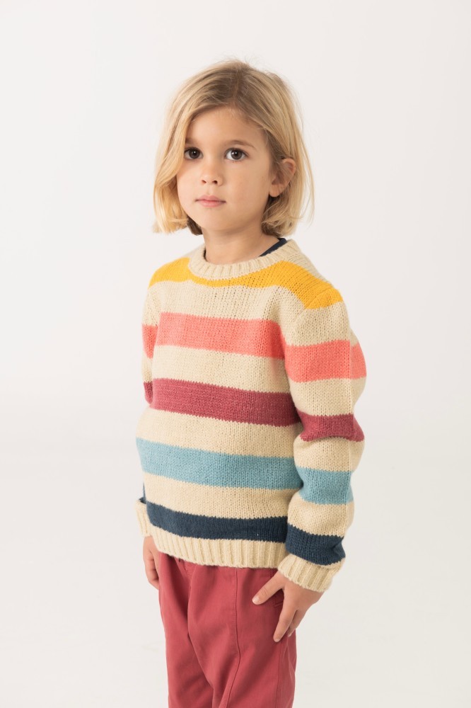 Μπεζ Πουλόβερ με Ρίγες