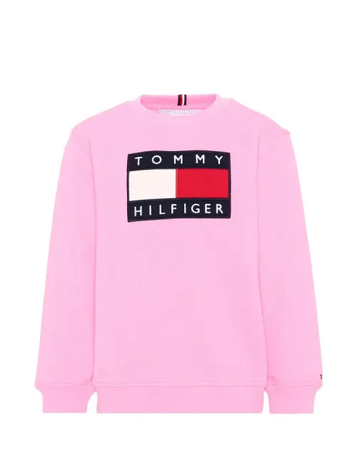 Tommy Hilfiger Φούτερ Μπλούζα Heritage Flag Ροζ