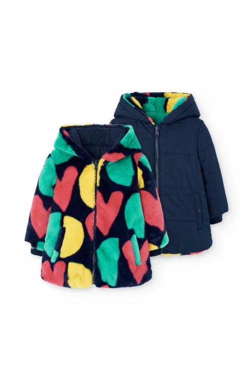 Μπουφάν Διπλής Όψης Καρδιές