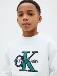 Calvin Klein Λευκό Φούτερ Terry με μονόλογο
