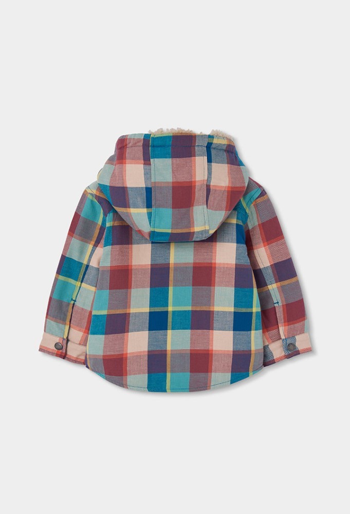 Boboli Καρό Overshirt με γούνινη επένδυση