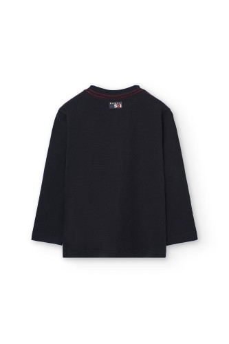 Μαύρο Βαμβακερό T-Shirt Mountain