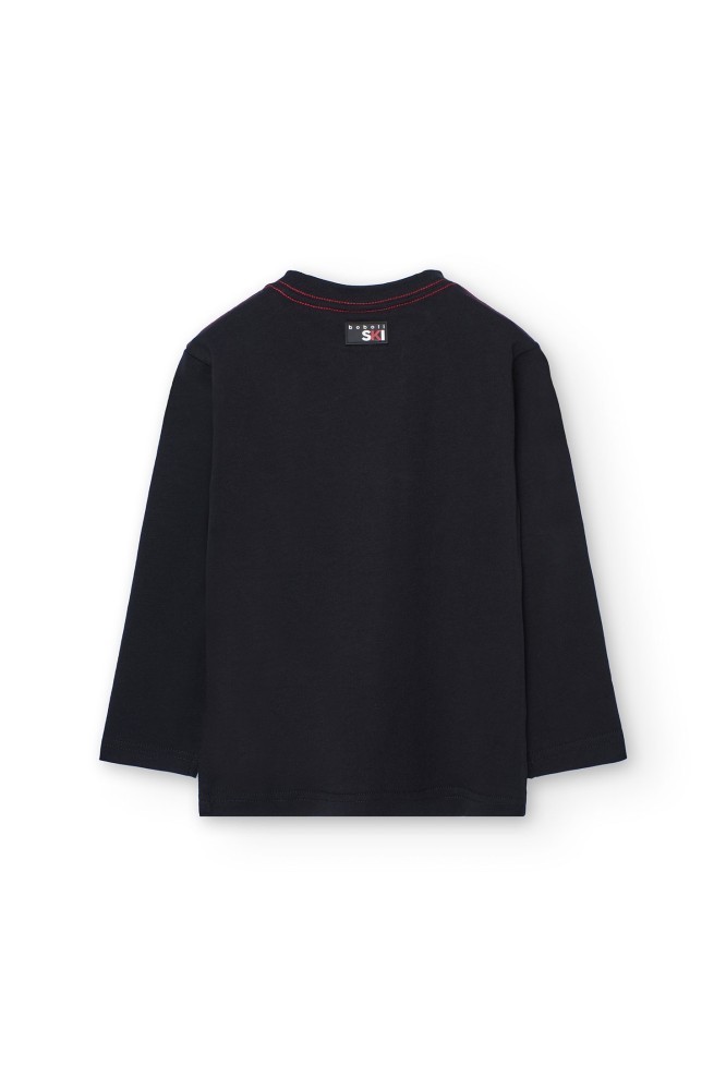 Μαύρο Βαμβακερό T-Shirt Mountain