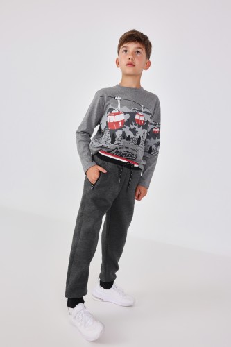 Παντελόνι Φούτερ Γκρι με Λάστιχο