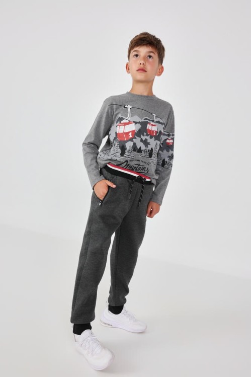 Παντελόνι Φούτερ Γκρι με Λάστιχο