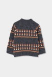 Boboli Γκρι πουλόβερ Half Zip με μοτίβα 