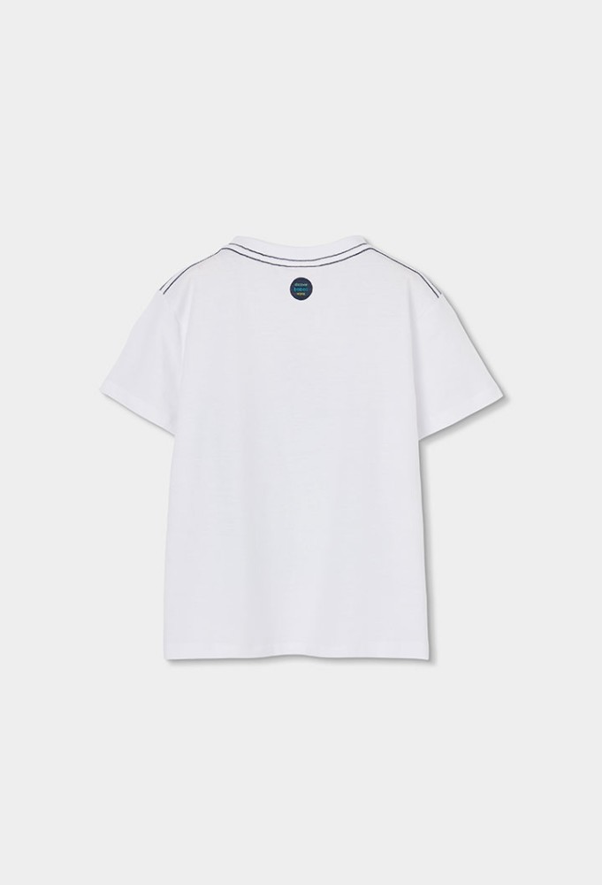 Boboli Λευκό T-Shirt Καρχαρίας