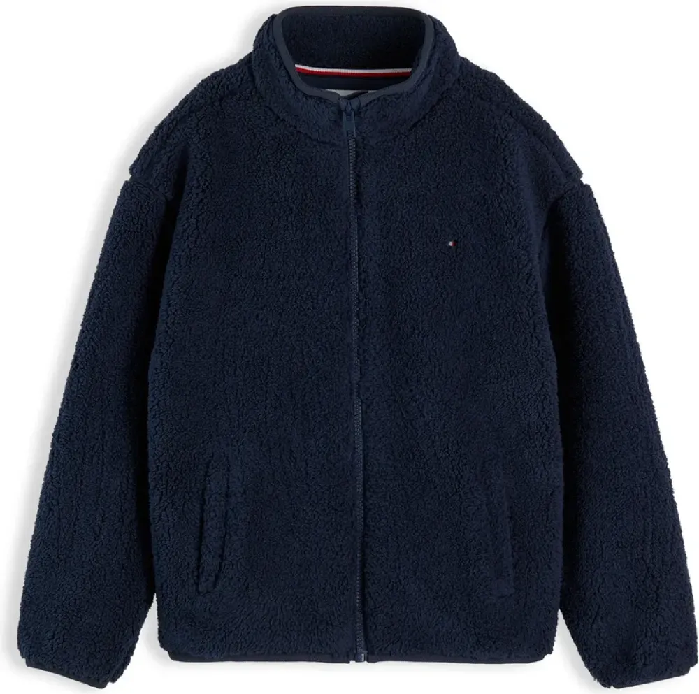 Tommy Hilfiger Μπλε Fleece Ζακέτα με Φερμουάρ