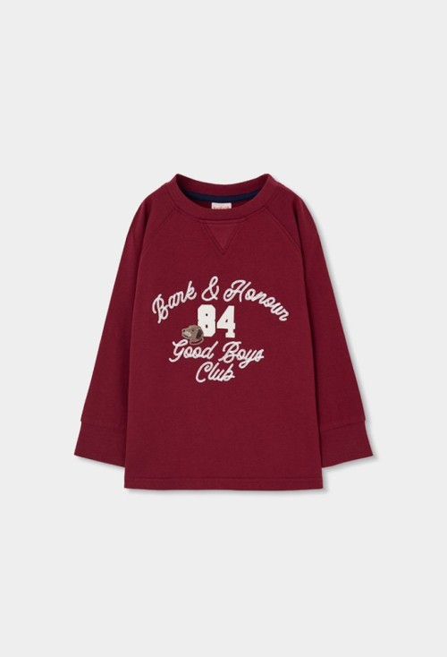 Boboli Μακρυμάνικο Μπορντό T-shirt 