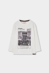 Boboli Μακρυμάνικο λευκό T-shirt NY