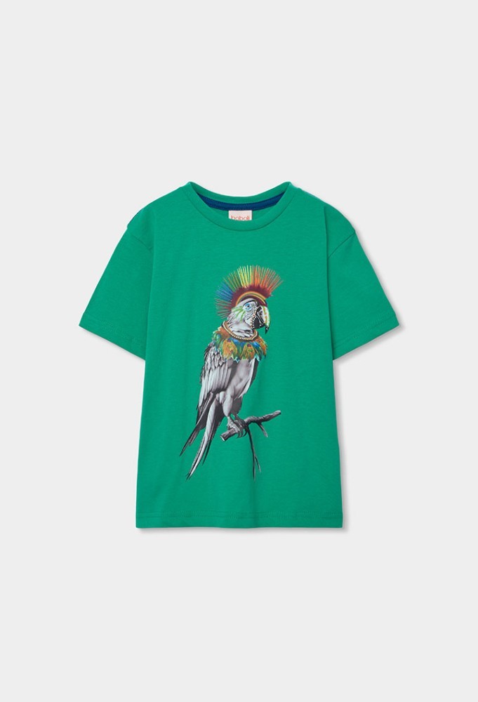 Boboli Πράσινο T-shirt Παπαγάλος