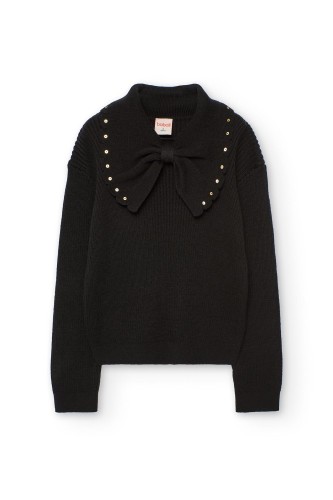 Μαύρο Πουλόβερ με Φιόγκο