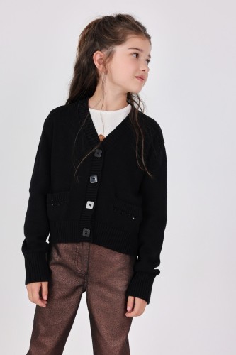 Μαύρη Πλεκτή Ζακέτα