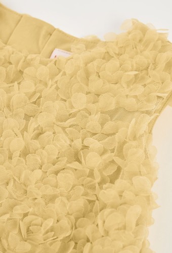 Boboli Κίτρινο Φόρεμα με Λουλούδια από τούλι