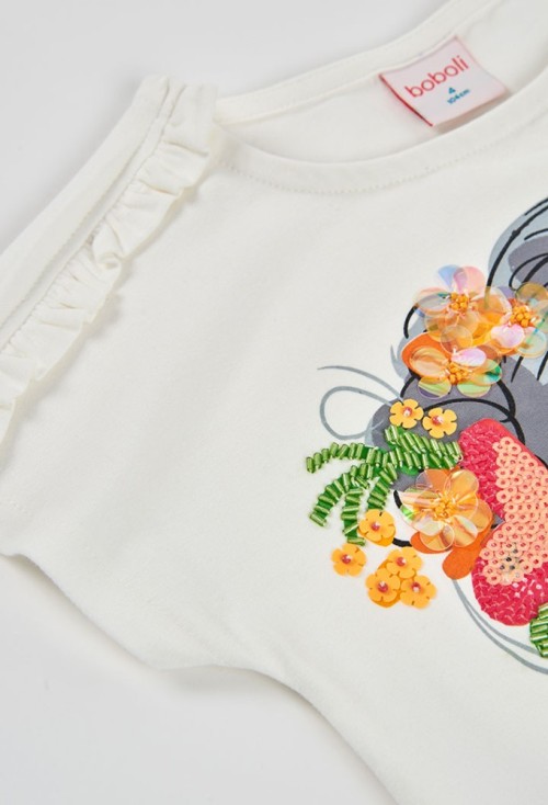 Boboli Λευκό T-Shirt Κορίτσι