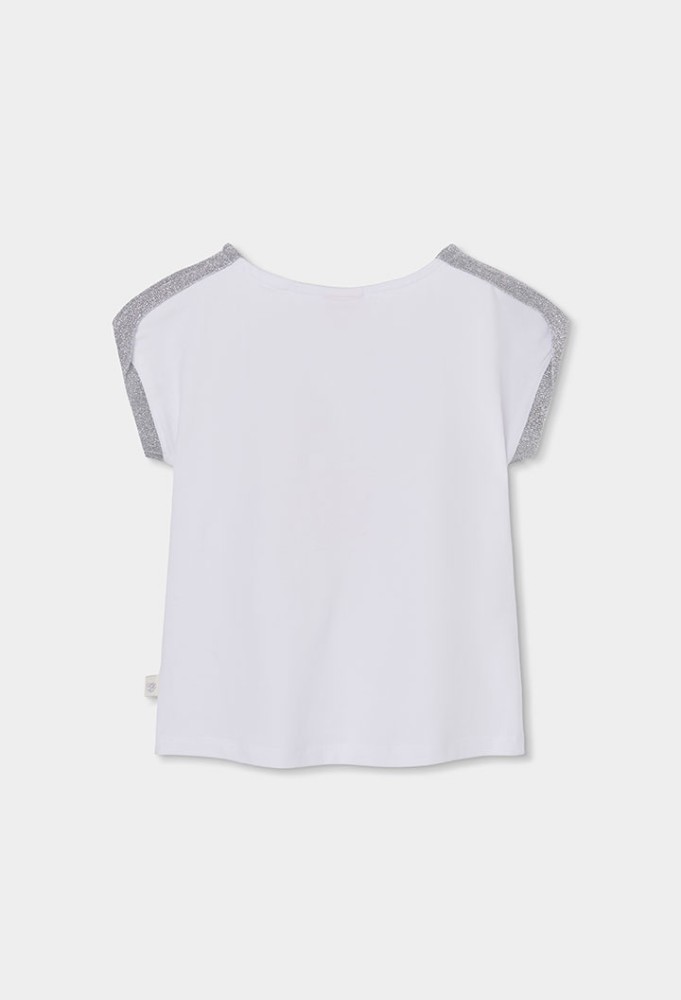 Boboli T-Shirt Λευκό Φλαμίνγκο