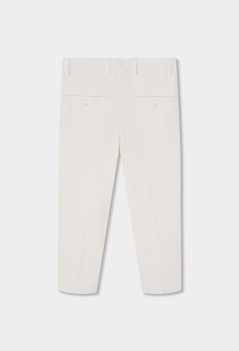 Boboli Λινό Λευκό Παντελόνι