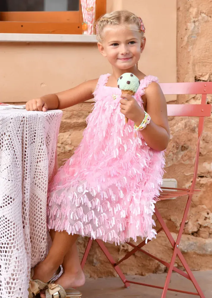 Angel's Face Φόρεμα Ροζ με παγιέτα Alison