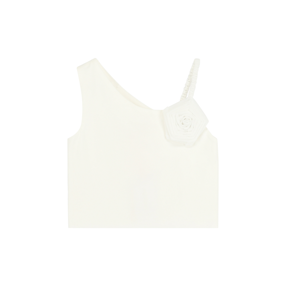 Angel's Face Λευκό Τοπ με ένα ώμο Cubist