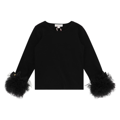 Μπλούζα Dua Tulle Cuff Top Μαύρη