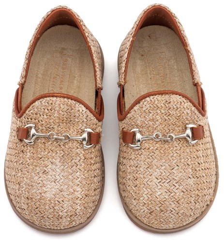 Loafers απο Ύφασμα Ψάθα με Δερμάτινες Λεπτομέρειες