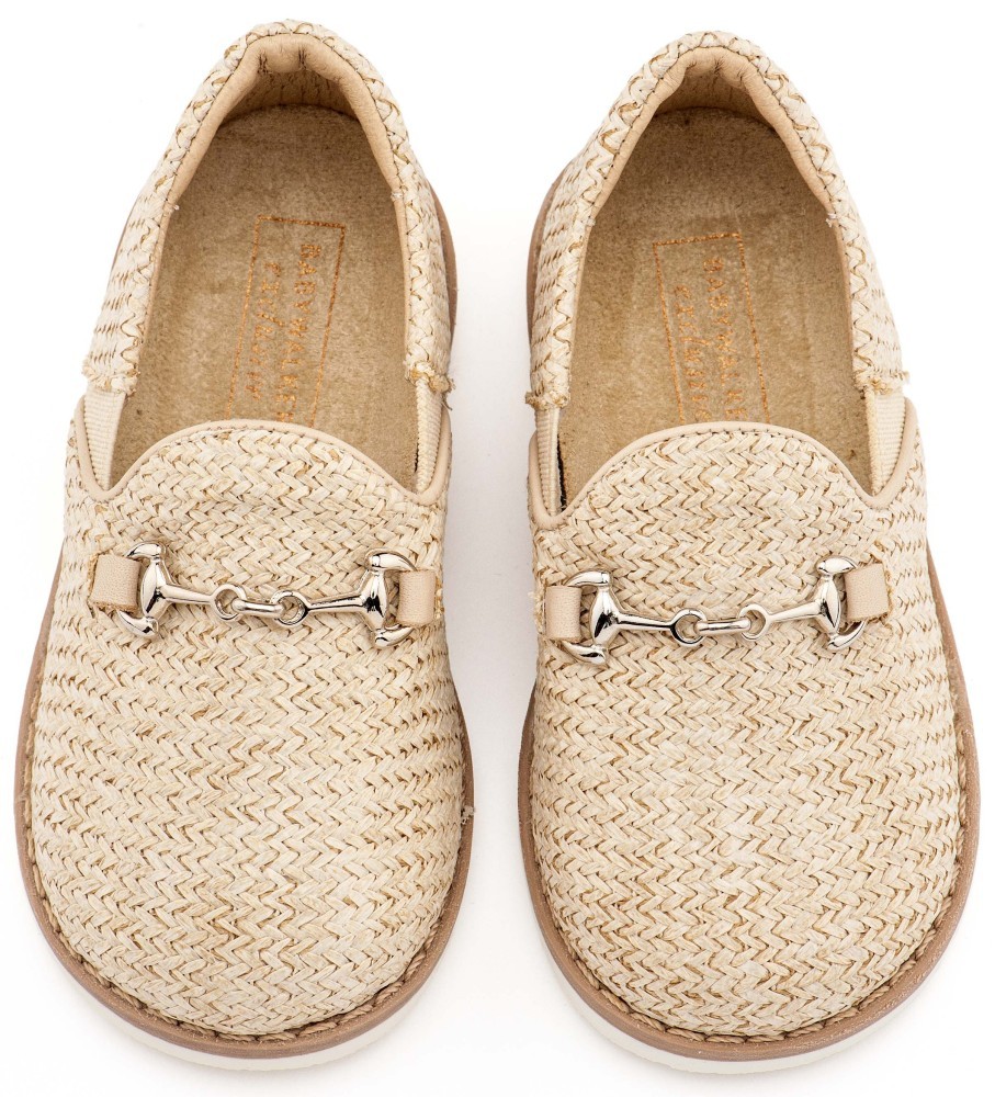 Loafers απο Ύφασμα Ψάθα με Δερμάτινες Λεπτομέρειες