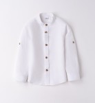 I Do Λευκό Λινό Πουκάμισο με γιακά Mao