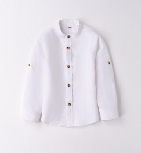 I Do Λευκό Λινό Πουκάμισο με γιακά Mao