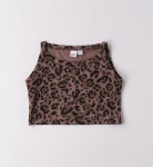 I Do Καφέ Λεοπάρ Crop Top