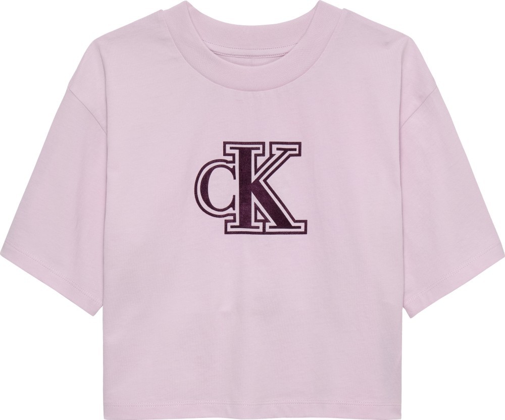 T-Shirt Boxy με Βελούδινο Λογότυπο