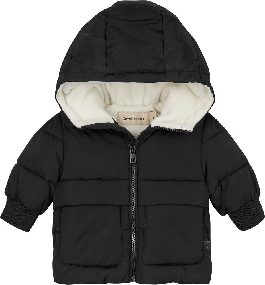 Φουσκωτό Μπουφάν με κουκούλα Μαύρο