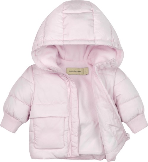 Φουσκωτό Μπουφάν με κουκούλα Ροζ
