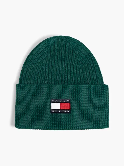 Tommy Hilfiger Πλεκτός Πράσινος  Σκούφος Heritage Flag