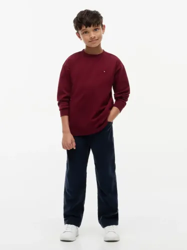 Tommy Hilfiger T-Shirt Μακρυμάνικο Essential Μπορντό